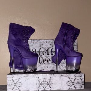 Hella Heels Purple Ombré  Over Knee  Boot Heels
